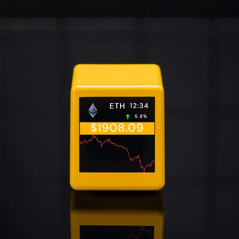 Cryptocurrency Price Monitor Virtual Currency BTC Curve Tracking Clocks Office Mini Desk Watch Multifunctional WiFi Clock BitCoi
