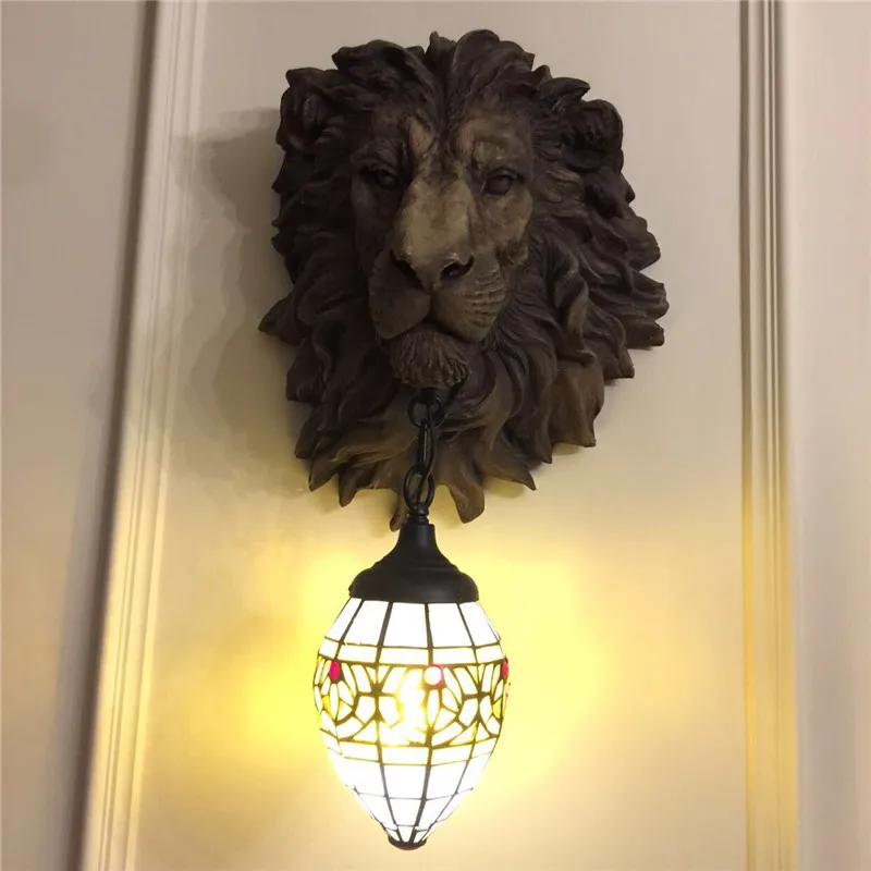 DEBBY-Creative Lion Design LED Sconces, lâmpadas de parede de cristal moderno, luminária para casa, estar, quarto, cabeceira, varanda