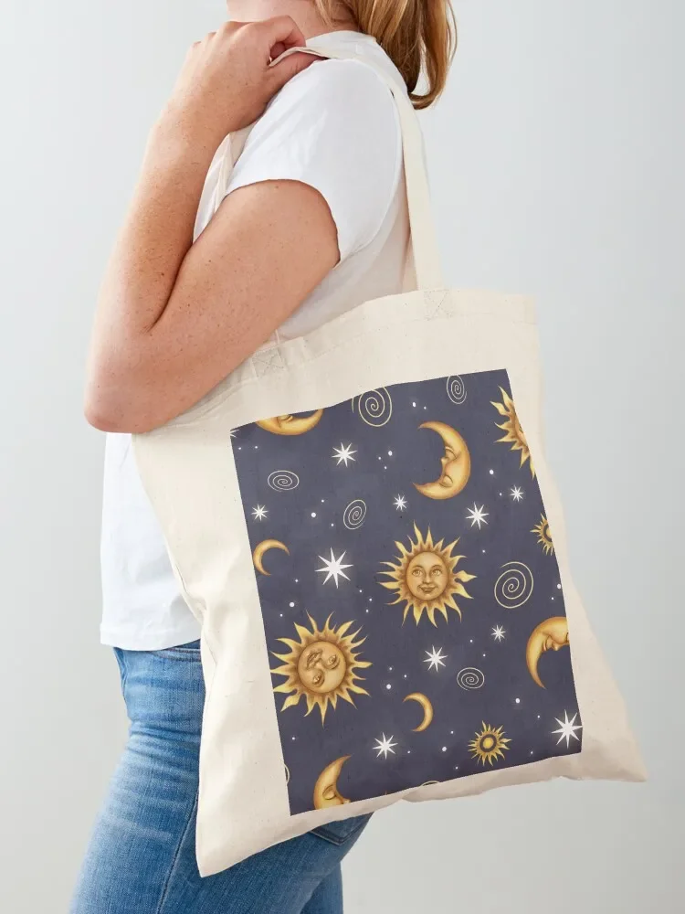 Vintage Celestial Pattern Tote Bag Women bags great bag female bag hand bags