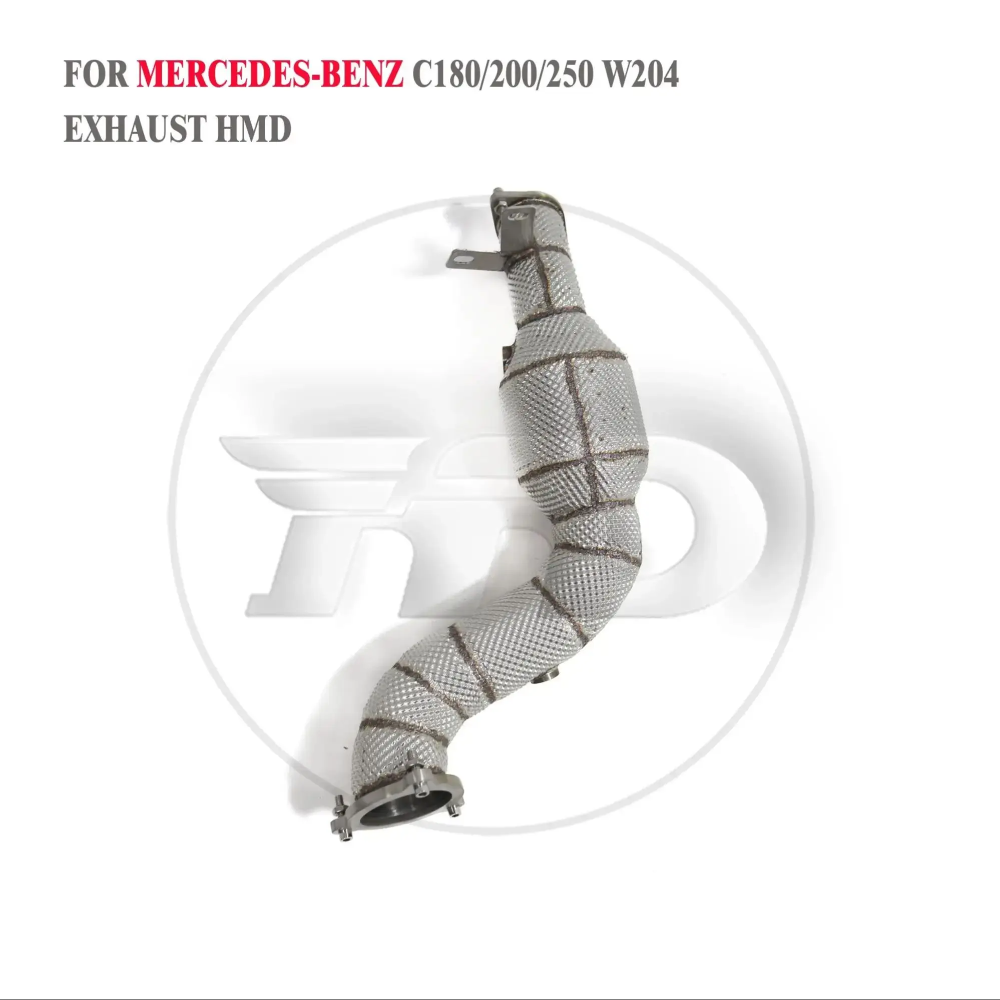 HMD Exhaust System High Flow Performance Downpipe for Mercedes Benz W204 C180 C200 C250 C260 2008-2014 Catted Catless Pipe