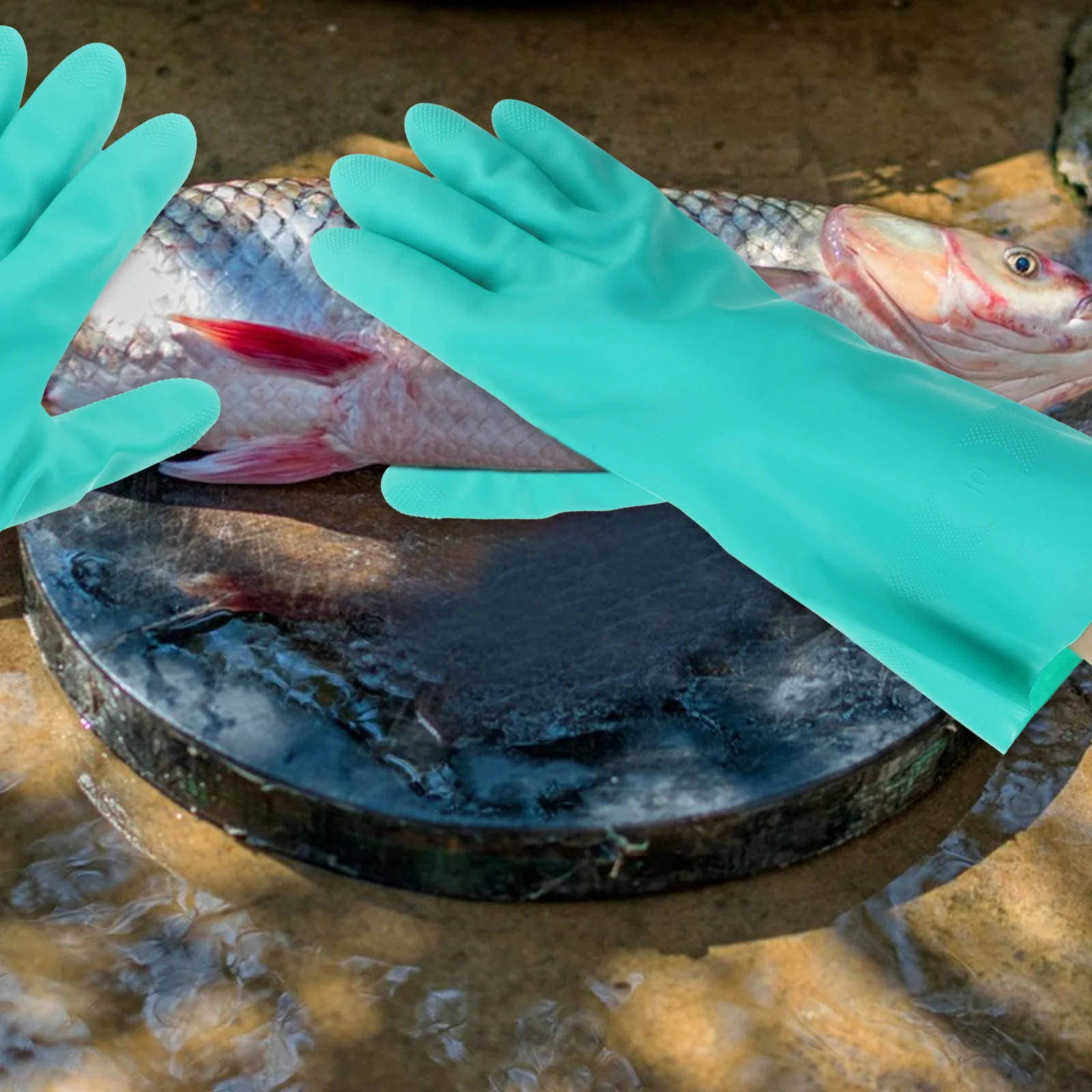 

1Pair Non-Slip Rubber Fishing Gloves Anti-Fishbone Inner Cotton Portable Lightweight for Indoor Outdoor Activities