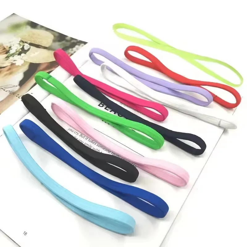 1/3/5PCS Sports Thin Headband Non-Slip Elastic Women Men Yoga Hair Bands Sweatband Football Running Biking Sports Hairband