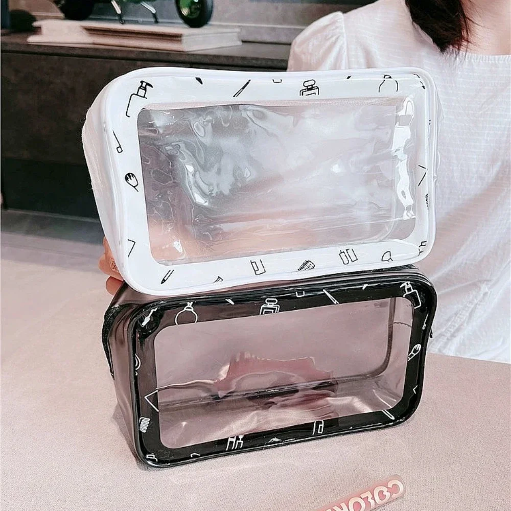 1-5PCS PVC Waterproof Transparent Cosmetic Bag Large Capacity Cosmetic Bag Travel Cosmetic Storage Bag Wash Bag Cosmetic Bag