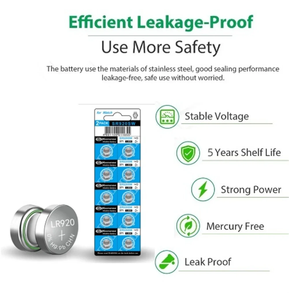 2-20PCS 1.55V AG6 Button Batteries 30mAh 371 SR920SW LR920 SR927 171 370 L921 LR69 SR920  for Watch Toys Remote Cell Coin Batter