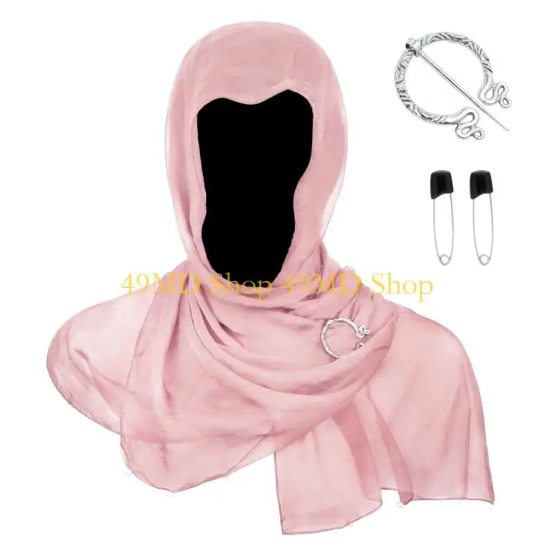 49MD Post Apocalyptic Medieval Hooded Shawl Pearls Accent Capes Vikingly Renaissances Festival