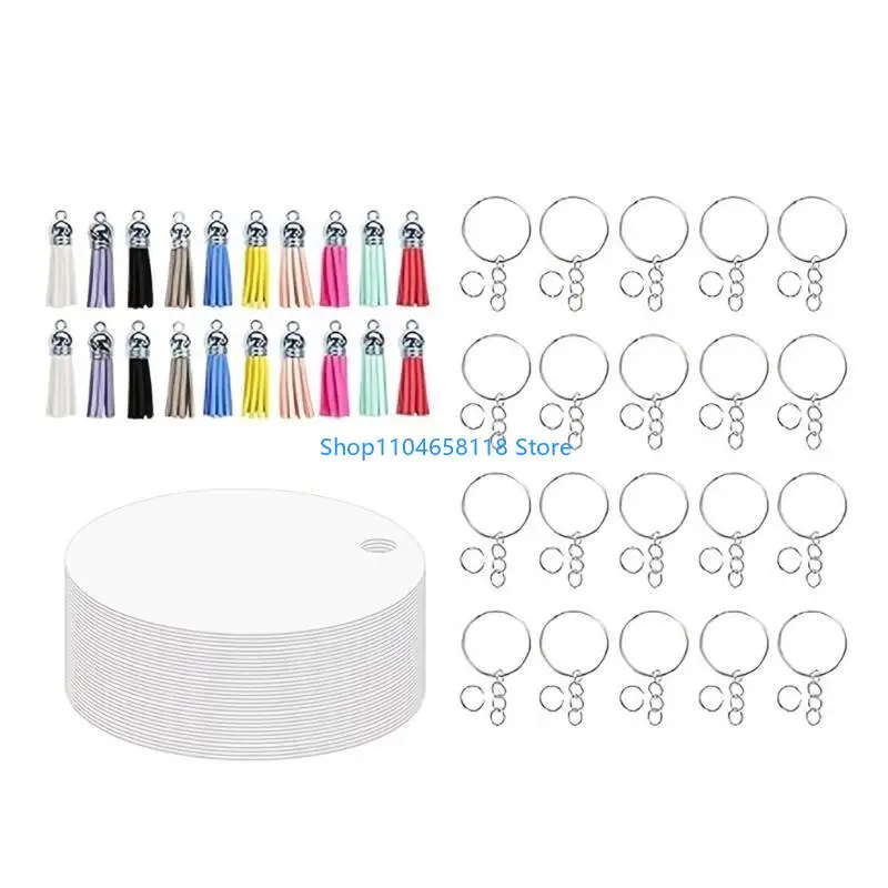 

80 шт. Заготовки для сублимационных брелоков, двухсторонние алюминиевые брелки с теплопередачей, с цветными кисточками и