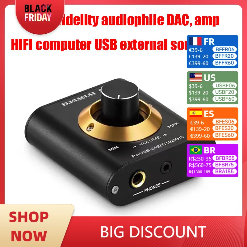 Mini Headphone Amplifier PC External USB Sound Card CM6642 24bit 192KHz USB Lossless Decoding Built-in 5532 Op-amp Chip