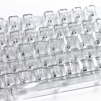 Teclas transparentes de cristal con perfil de cereza para teclado mecánico para jugar, teclas ISO Enter para PC, teclas RGB retroiluminadas con tallado lateral