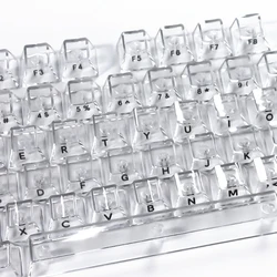 Crystal Transparent Cherry Profile Keycaps For Mechanical Gaming Keyboard ISO Enter PC Key Caps Side carving Backlit RGB Keycap