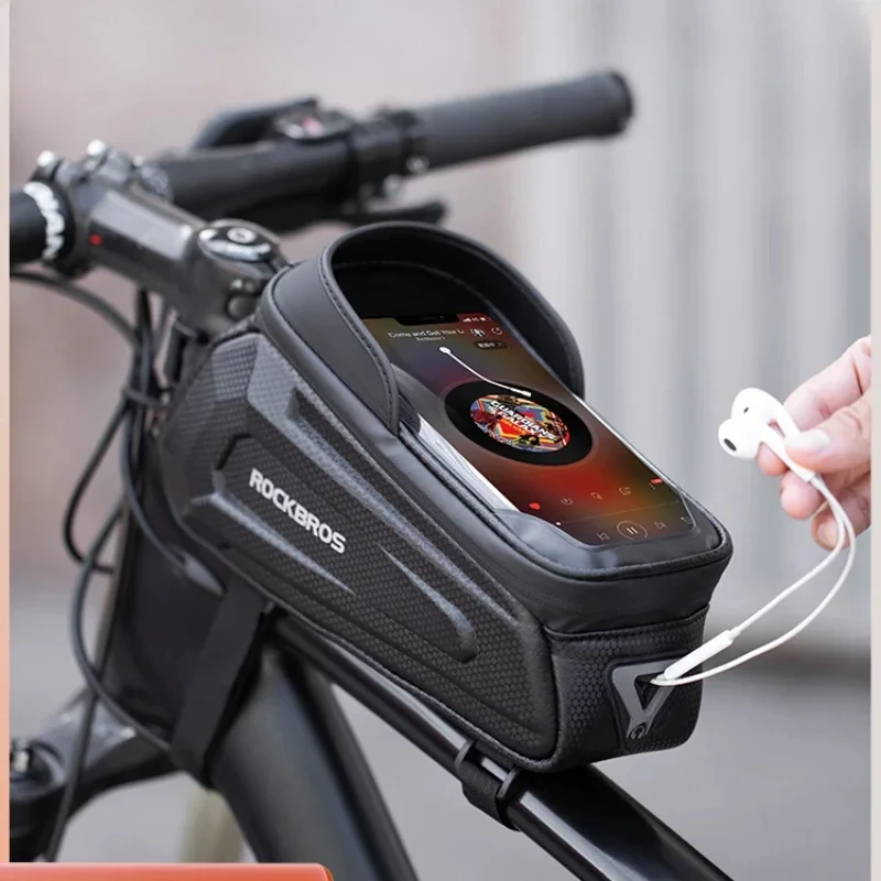 

Rock Brothers Bike BagFront Beam Bag, Tube Front Bag, Hard Shell Phone Bag, Mountain Road Riding Accessories