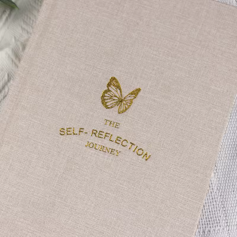 custom.High Quality Linen Journal Custom Hardcover Notebooks A5 School Supplies Diary Journal Book With Foil