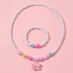 DIY Children Sweet Necklace Bracelet Set Candy Colorful Beaded Girls Necklace   Jewelry Wholesale