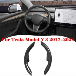 Custom-Fit Carbon Fiber Steering Wheel Cover For Tesla Model Y Model 3 Highland 2024-2020, Durable Wheel Protector Decoration