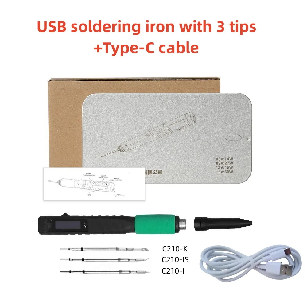 

USB Soldering Station Iron Handle with C210 Tip Portable for Aifen A11 Welding Rework Repair Tool