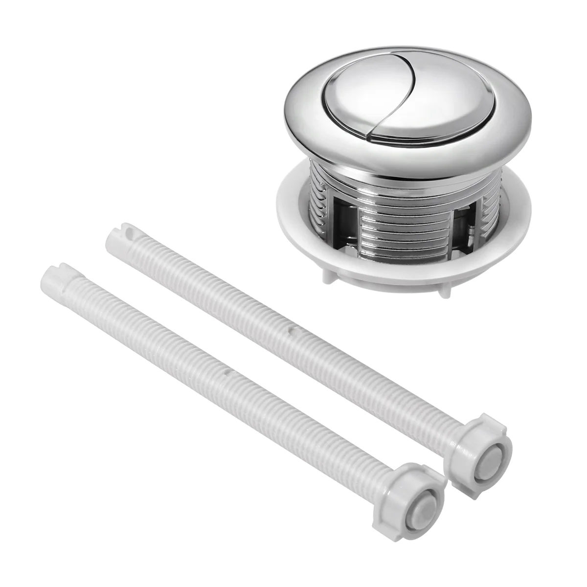 ROSENICE 114mm Silver Dual Flush Toilet Water Tank Push Buttons Rods