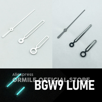 NH35 Hands Set Polished Silver and Black NH35A Watch Hands Set with BGW9 Lume for NH36, and NH38 Dials Nautilu