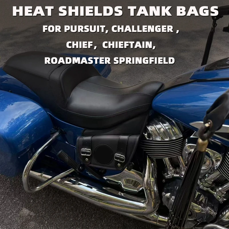 Super Sale Motorcycle Heat Shield Side Tank Storage Bag Engine Cowl Bag for Indian Challenger Pursuit Chieftain Roadmaster 20-26