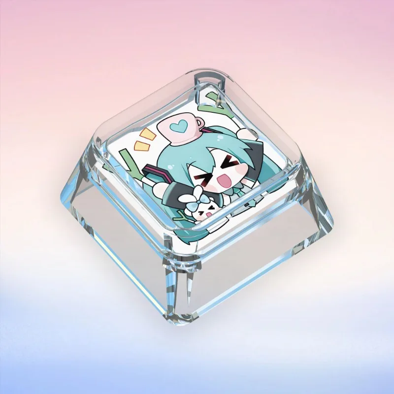 初音ミクのかわいい漫画アニメ周辺機器の二次元表現の個性と単一の透明なメカニカルキーキャップ