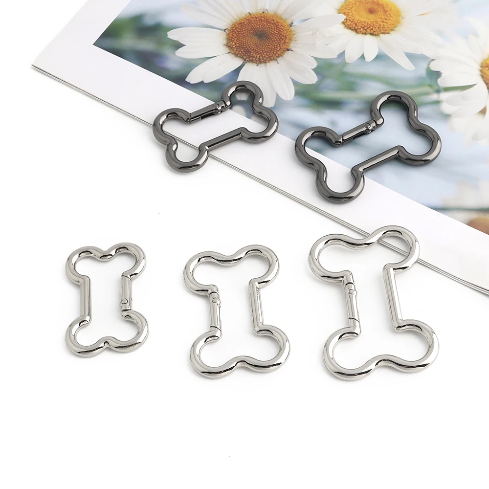 10/30/100PCS Bone Shape Open Metal Buckles Carabiner Clip Keyring Buckle For Key Chain Backpack Handbag Purse Strap Accessories