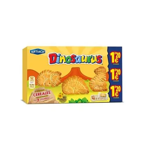 Galletas de Cereal Dinosaurios - 10 paquetes de 124 Gr. - Artiach  Delicioso y divertido desayuno para comenzar el día