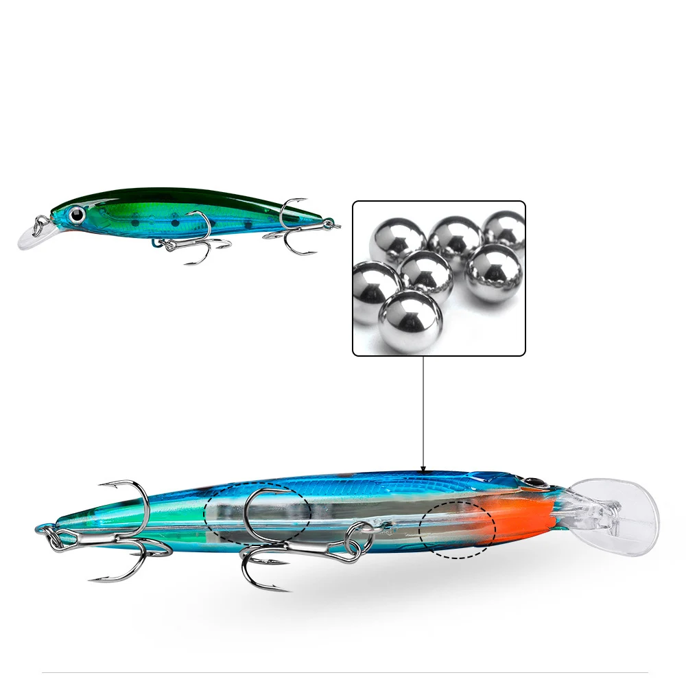 Crankbait lucio - Señuelo flotante de plástico, 11 cm, 13,7 g - imagen 5