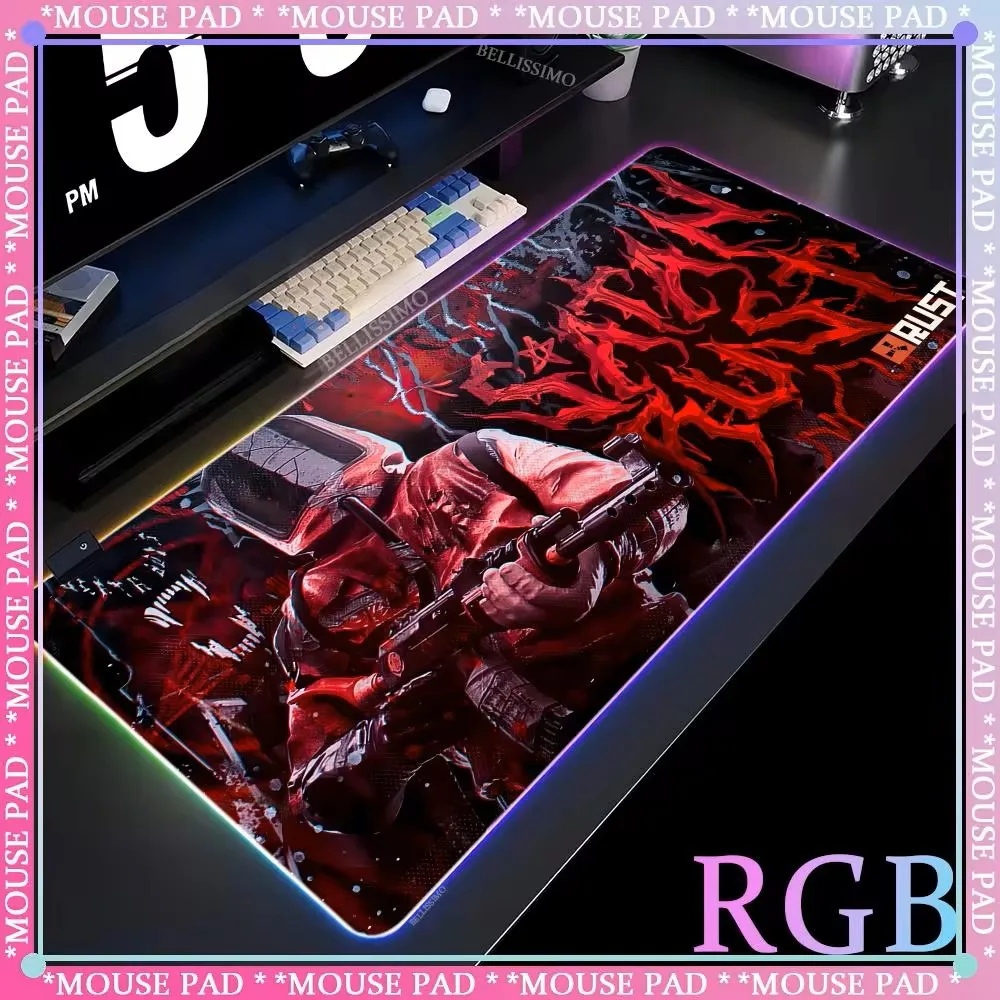 

R-ust Gaming XXL MousePad RGB Computer Pad PC Gamer Large Keyboard Pad LED Backlight Gamer Accessories Rubber Non-slip Mouse Pad