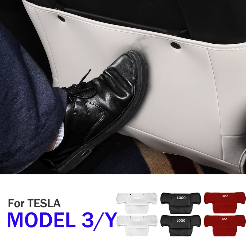 For TESLA 2019 2020 2021 MODEL 3 Y Anti-Dirty Leather Protector Auto Styling Modification Car Seat Back Anti kick Pad Mat Cover