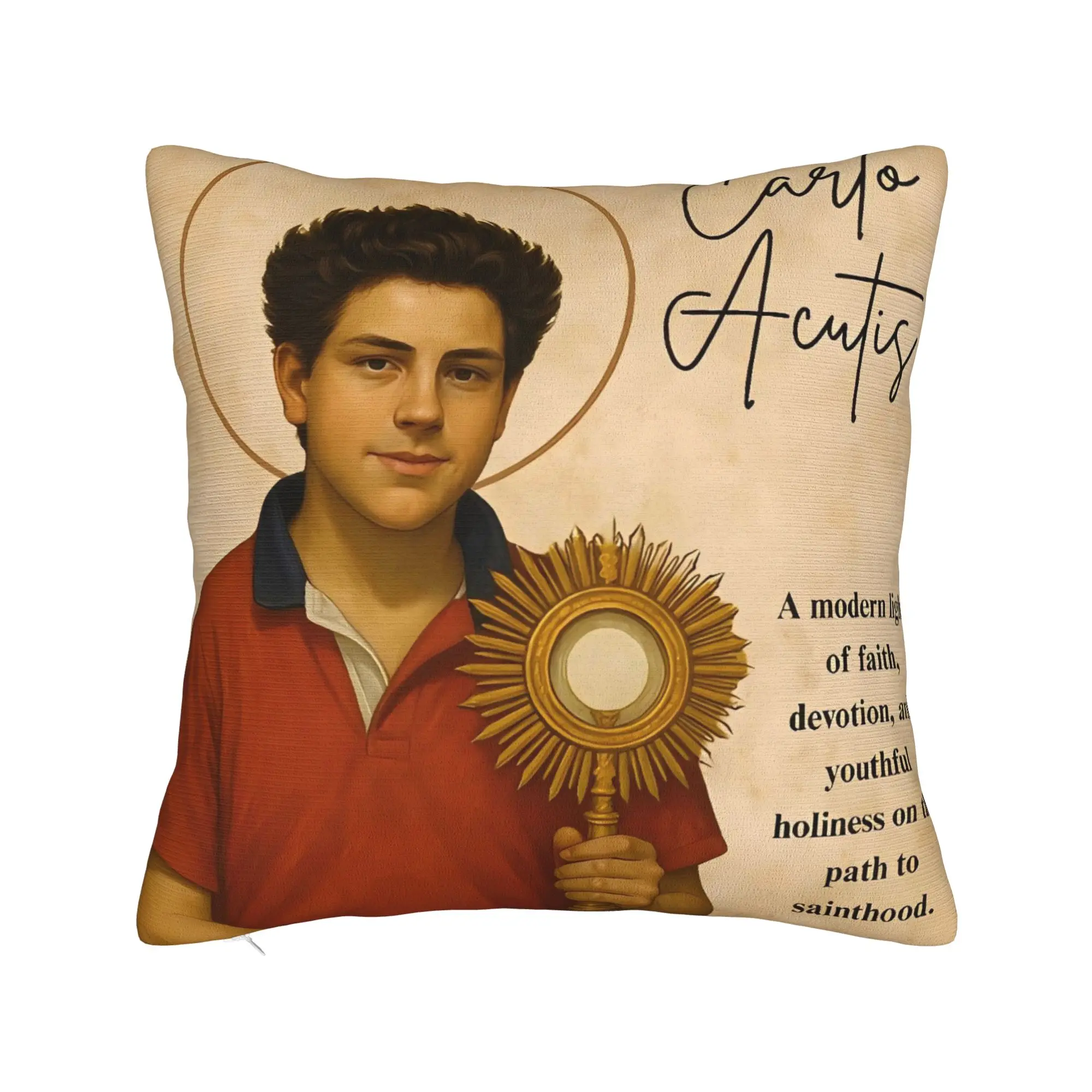 Funda de almohada Saint Carlo Acutis, funda de almohada Vintage para sofá, cama, fundas de almohada para salón