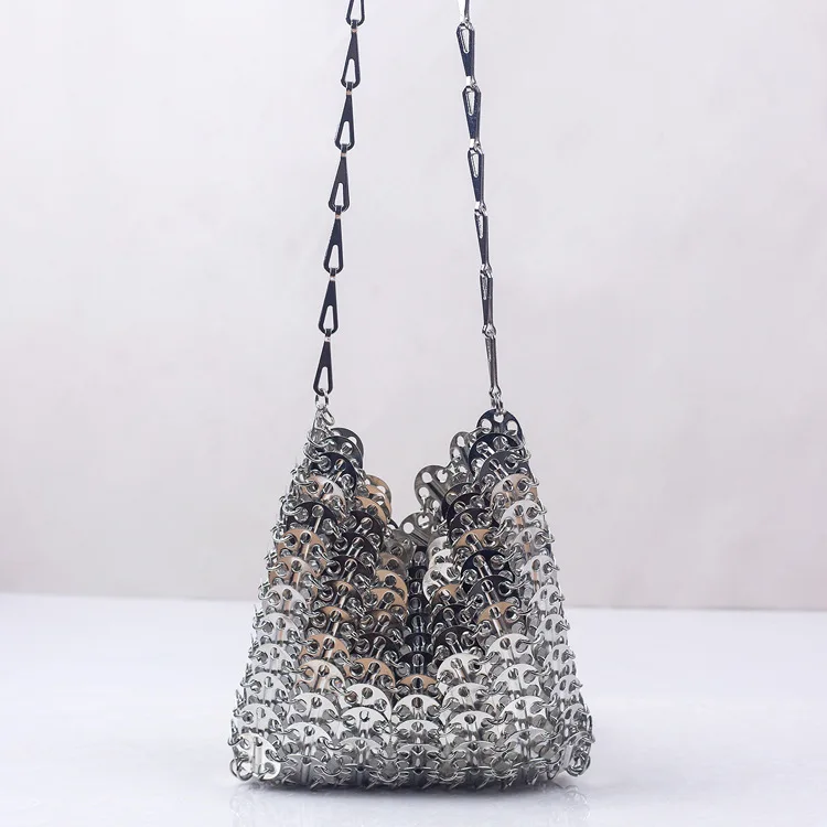 Designer Metal Sequins Chain Woven Bag luxury Women Bags Hollow Evening Bags Clutch Female Travel Holiday Shoulder Bag Handbag