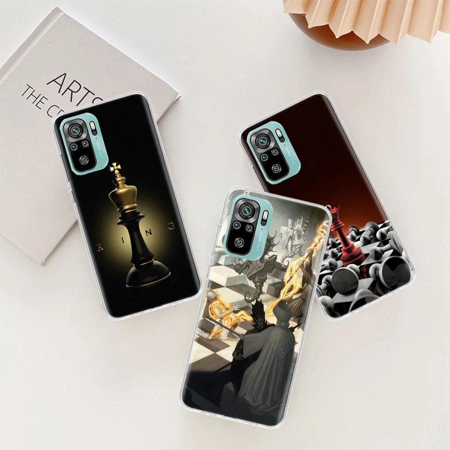 Chess King Queen Rook Phone Case For Xiaomi Redmi Note 12 11 Pro Plus 5G 12S 10S 11S 4G 11T 11S 11E 10 9T 9 9S 8 8T 7 5 5A Cover