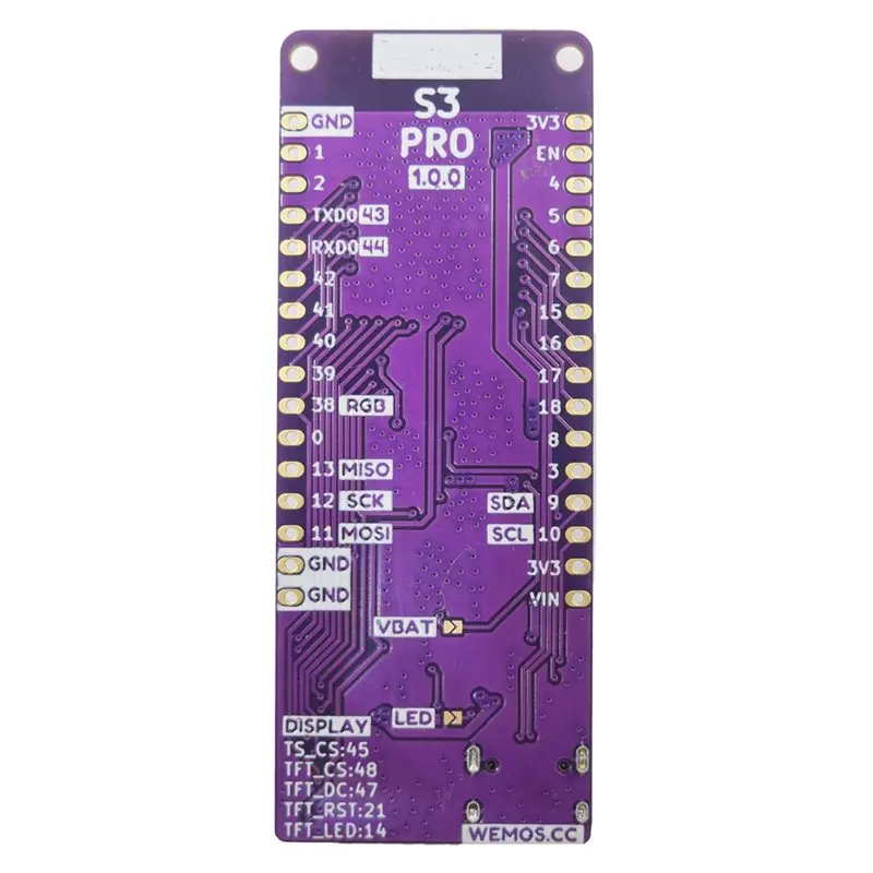 A37T-S3 Pro V1.0.0 - LOLIN WIFI BLE IOT Board Based ESP32-S3 16MB FLASH 8MB PSRAM I2C TF For Micropython Arduino Compatible