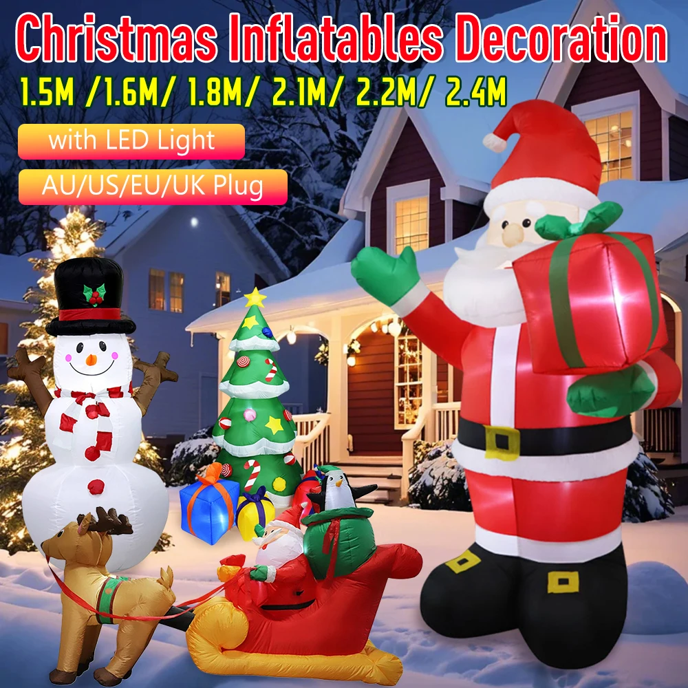 

НОВЫЕ надувные игрушки, рождественский подарок Санта-Клауса, подарочный пакет, уличные украшения со светодиодной подсветкой, рождественское украшение для двора