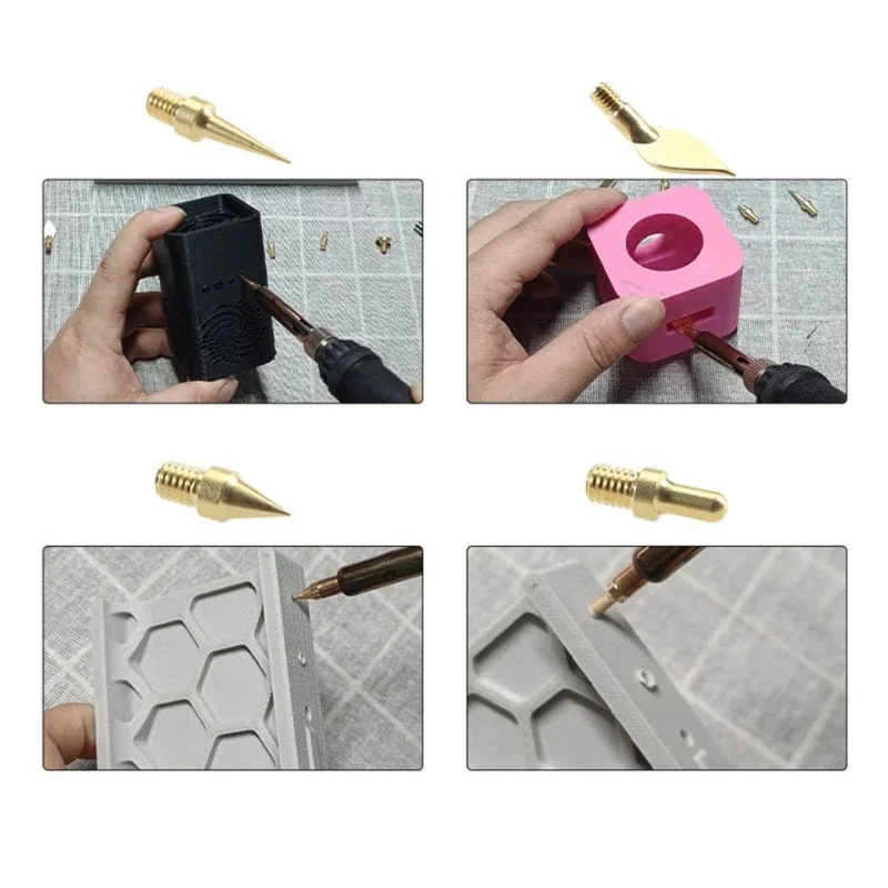 Heat Insert Nut Iron Tip Heat Set Insert Tool Soldering Iron Tip 3D Printing Modify Finishing Tool Brass Thread Embedded