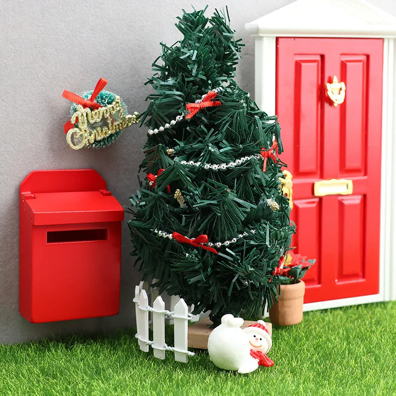 1:12 Dollhouse Christmas Tree, Miniature Cedar Pine Decor for OB11 Room Scene, Holiday Fairy Garden Accessory