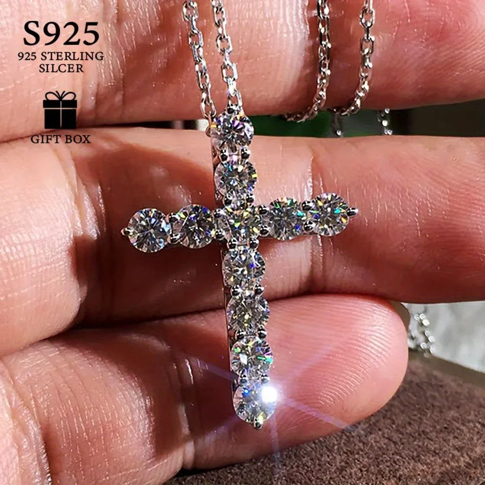 1pc The 925 Silver Cross Pendant Necklace Is A Daily Decoration for Ladies, Gentlemen and Women.