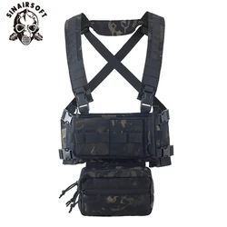 Colete tático MK3 Peito Rig, Micro Chassis Saco Bolsa H Harness, 5.56 7.62, M4 AK Magazine Insert, Colete de Nylon Airsoft Paintball Hunting