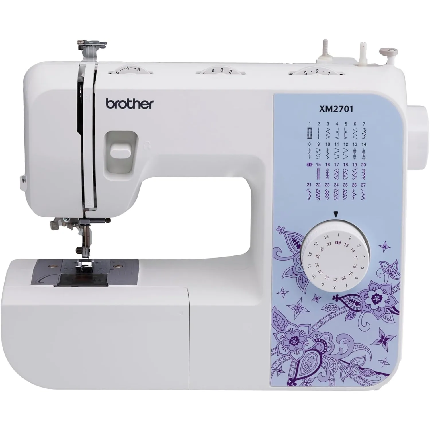 

XM2701 Sewing Machine, Lightweight, Full Featured, 27 Stitches, 6 Included Feet，5.9"D x 12.1"W x 15.3"H