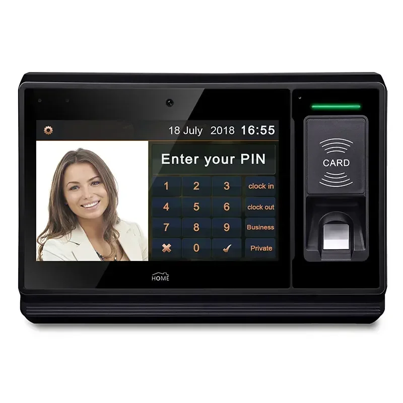 New Android Portable Employee Face Recognition Biometric Fingerprint Time Attendance System Terminal Machine