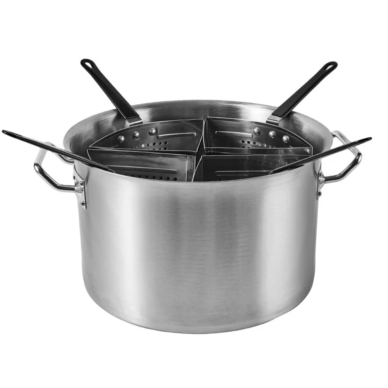Stainless Steel Composite Bottom Burning Pasta Noodles Grid Hot Pot Boiled Meat Pot with Composite Bottom Pot