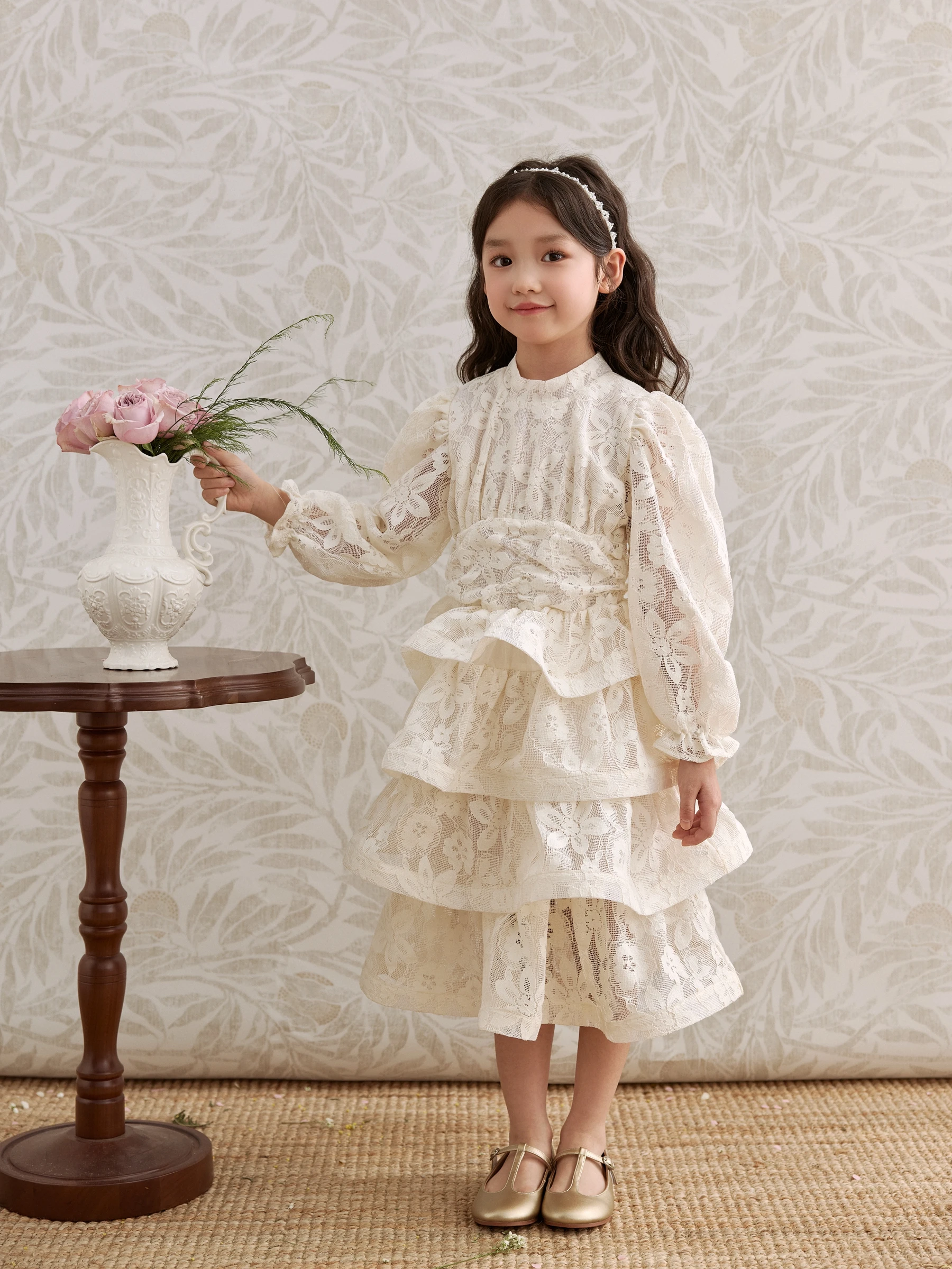 

SonnyKids Girls Gown Long Sve Layered Skirt Vintage Court Sle Cake Skirt French Sle mid Waist Other Material Birthday ...