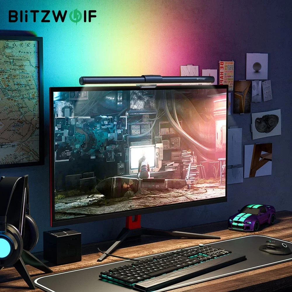 BlitzWolf Stepless Dimming Eye-Care LED Desk Lamp For Computer PC Monitor Screen Hanging Light Bar LED Reading Powered Lamps