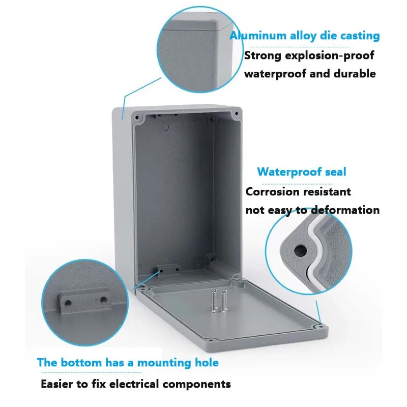 Caja de conexiones de aluminio fundido a prueba de agua IP66 de la industria para proyectos electrónicos, carcasa eléctrica a prueba de explosiones