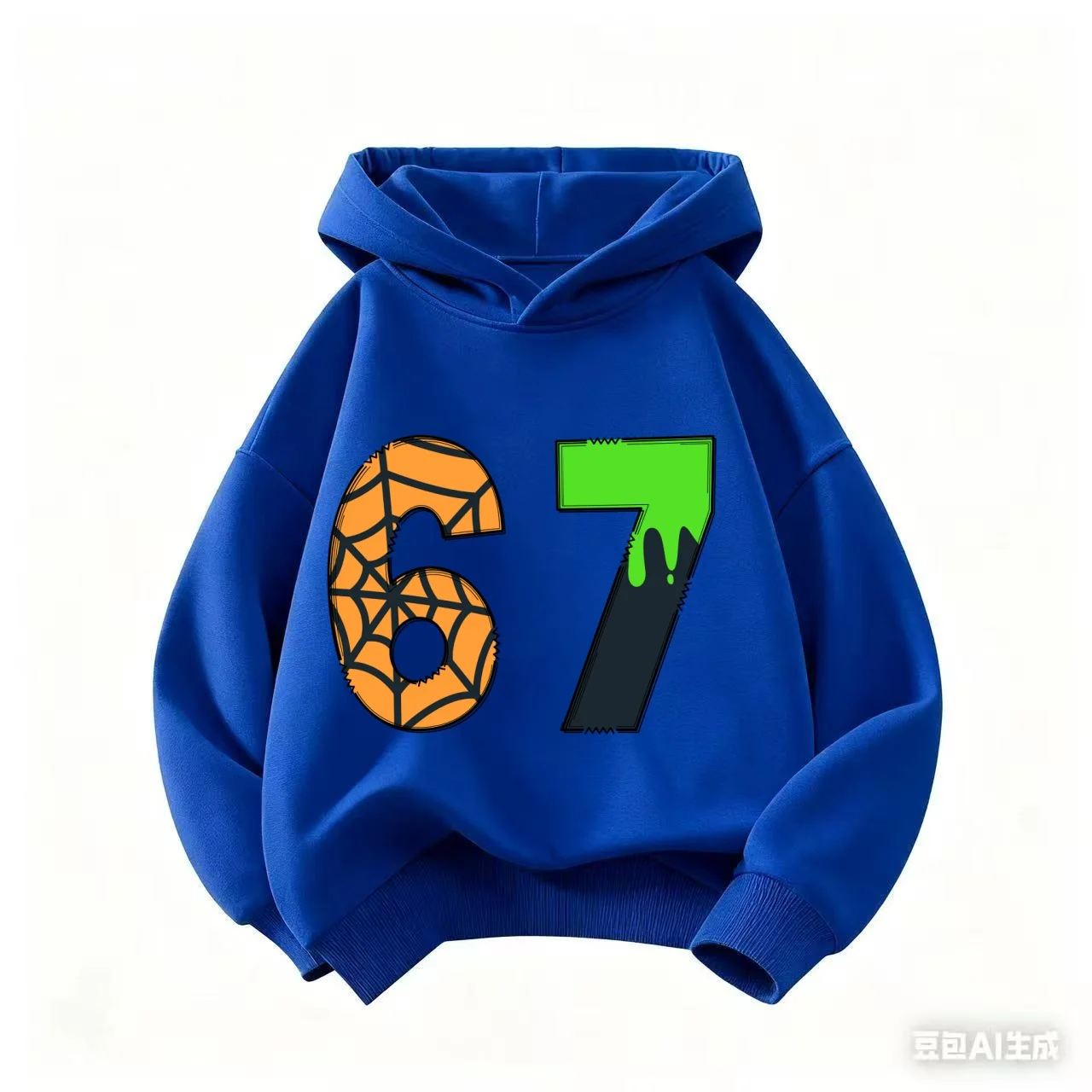 سويت شيرت بقلنسوة للأطفال مطبوع عليه متعة من Viral 67 للخريف/الشتاء، هوديي رياضي عصري ومريح