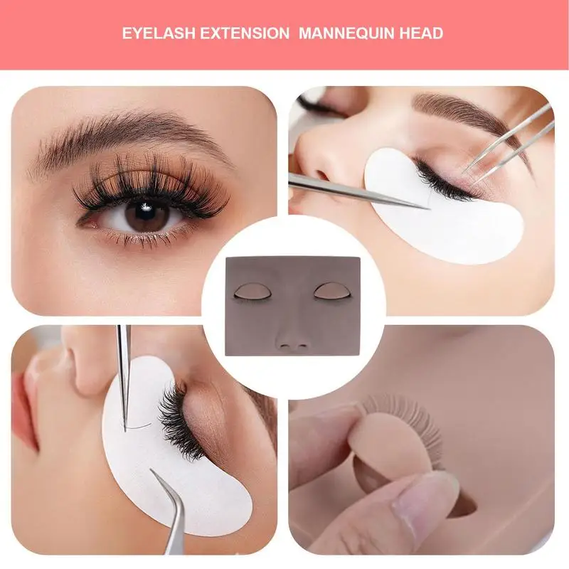 Wimperverlenging Training Head Training Platte Kop Oog Stencil Soft-Touch Make-Up Praktijk Training Gezicht Voor Lash