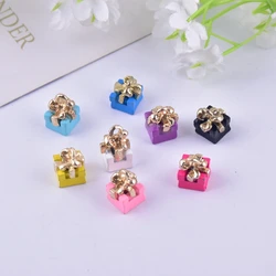 Mix 10pcs/pack Gift Box Metal Charms for Earring Necklace Jewelry DIY Making 9*13mm
