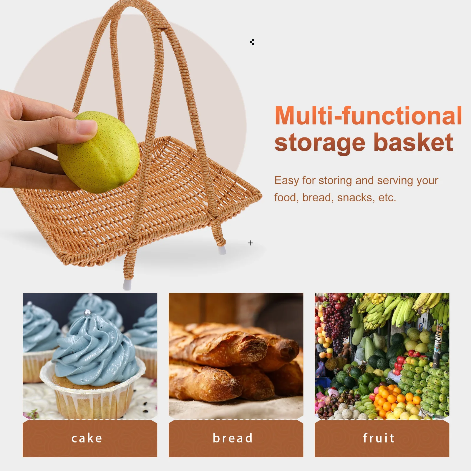 

Snack Storage Basket Premium Pp Material Nordic Design Food Serving Basket For Kitchen Living Room Bedroom Decor