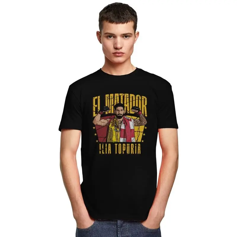 Custom Ilia Topuria El Matador T Shirt Men 100% Cotton Tshirt Graphic Tee Short Sleeve T-shirts Loose Fit Clothing Merch