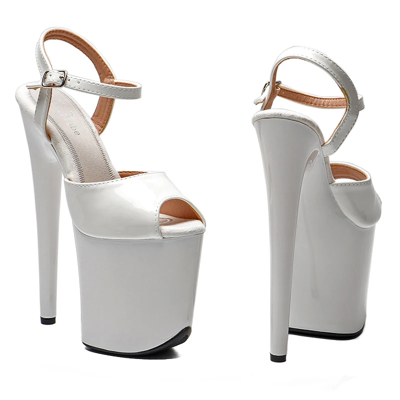 Leecabe 20cm/8inches Patente PU  upper Trend fashion  Platform high heel sandals sexy stripper heel pole dance shoes