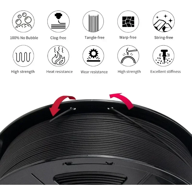 خيوط نايلون من ألياف الكربون، خيوط PA6-CF ذات قوة معززة، ألياف كربون مقاومة لدرجات الحرارة العالية PA6 1 كجم #3