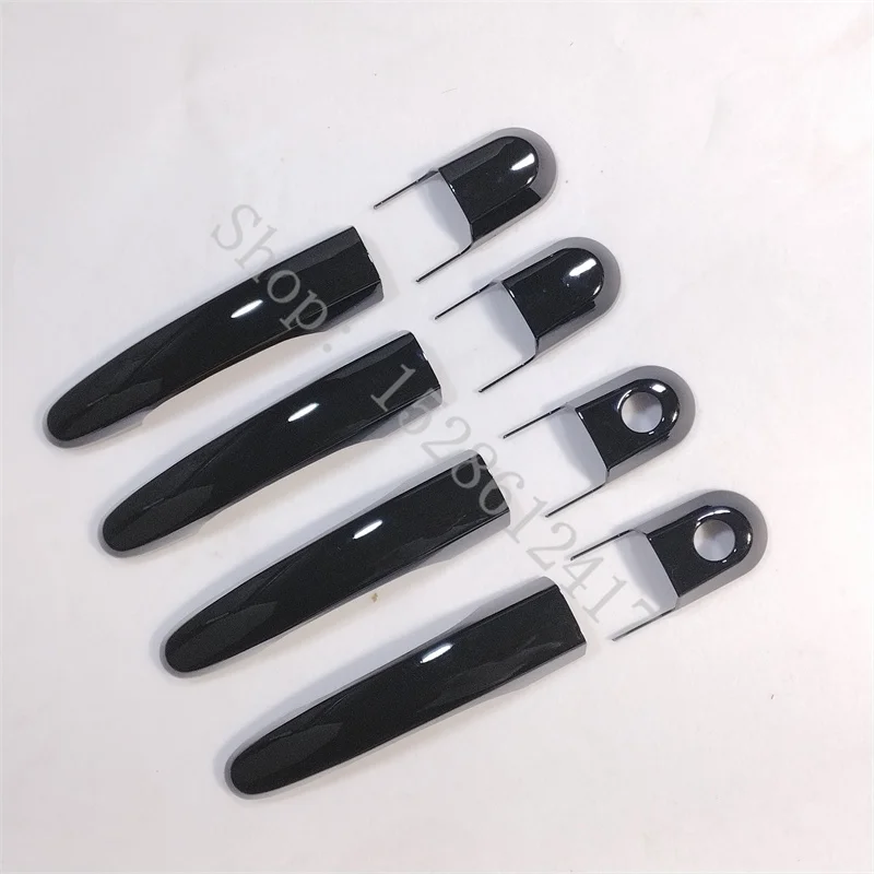 For Hyundai Tucson 2005 2006 2007 ~2014 Glossy Black Side Door Handle Bar Cover Catch Trim Molding Cap Moulding Car Styling